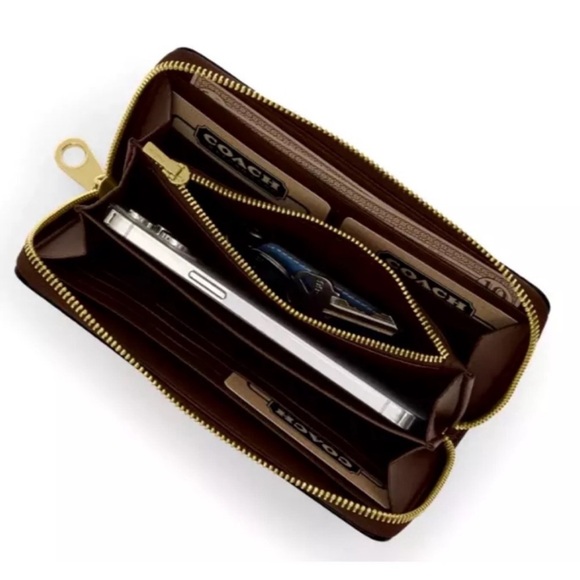 🎀NWT~COACH Long Zip Around Wallet In Signature Canvas🎀 - Picture 5 of 7